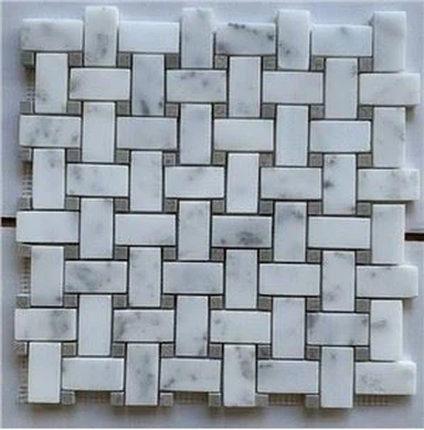 Basketwave marmorist mosaiigist seinaplaat