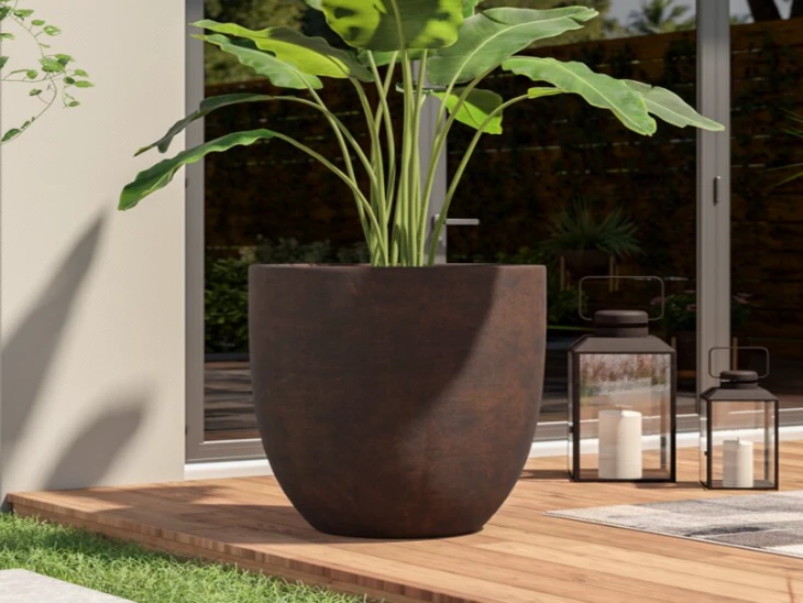 Outdoor Fiber Clay lillepott